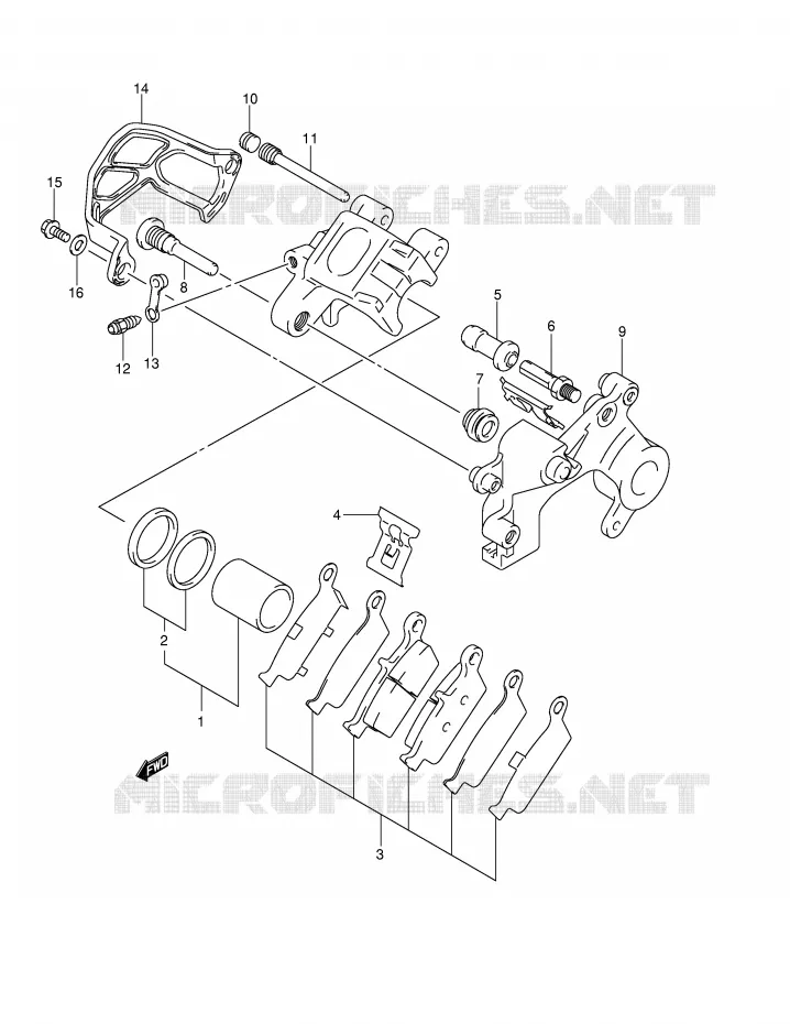 ETRIER DE FREIN ARRIERE Suzuki MOTO 250 RM 2001  RM250K1(E2)