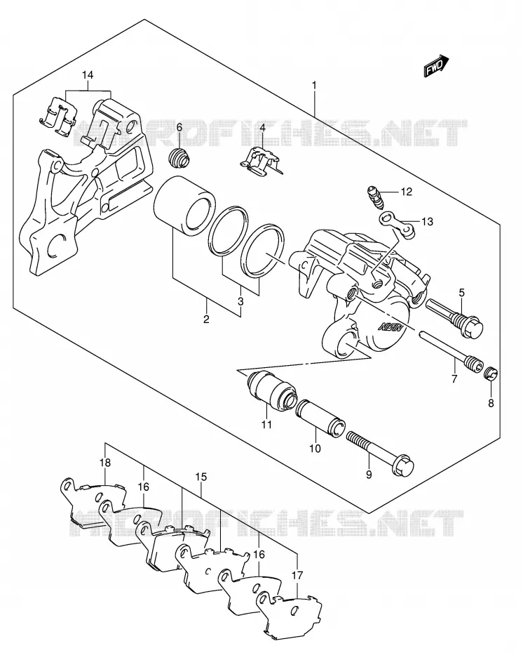 ETRIER DE FREIN ARRIERE (VOIR NOTE) Suzuki MOTO 650 SV 2006  SV650K6(E2)