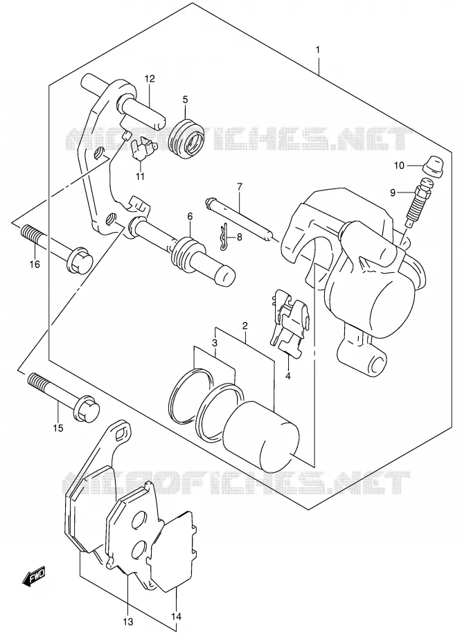 ETRIER DE FREIN AVANT (MODELE K2/K3/K4) Suzuki MOTO 85 RM 2002  RM85K2(P3/P28)