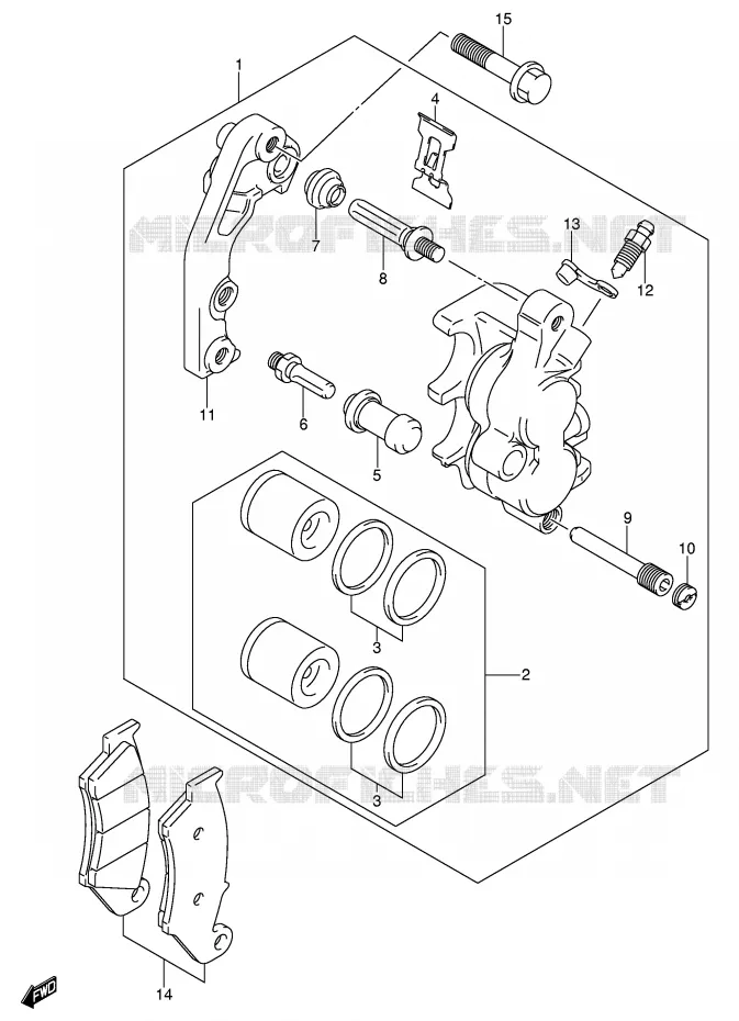ETRIER DE FREIN AVANT (MODELE K5/K6) Suzuki MOTO 250 RM 2006  RM250ZK6(E3/E28)