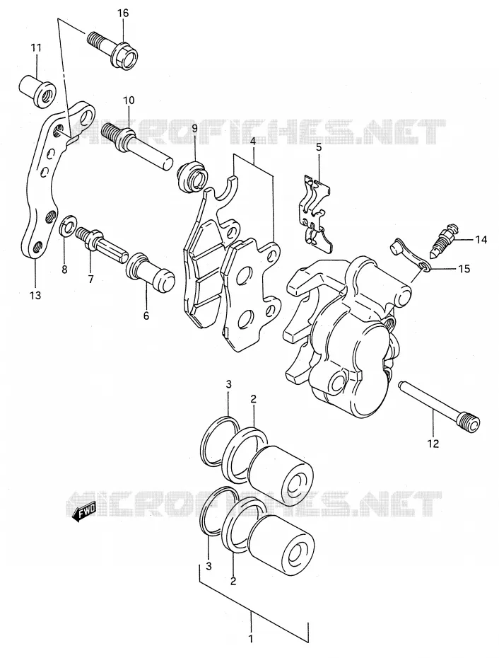 ETRIER DE FREIN AVANT (MODELE M/N/P/R) Suzuki MOTO 250 RMX 1990  RMX250L(E28)