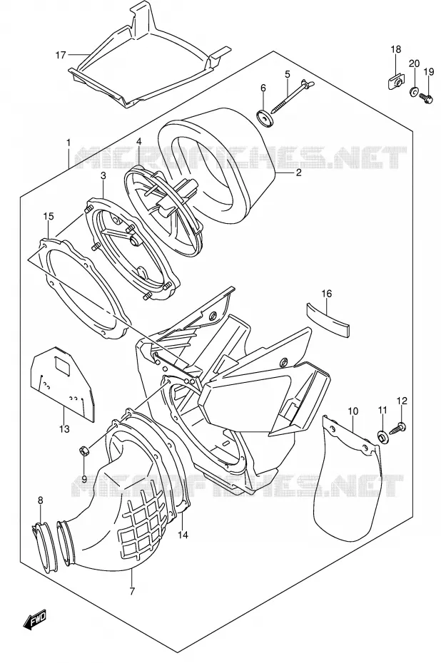 FILTRE A AIR (MODELE K4/K5/K6) Suzuki MOTO 125 RM 2002  RM125K2(E3/E28)