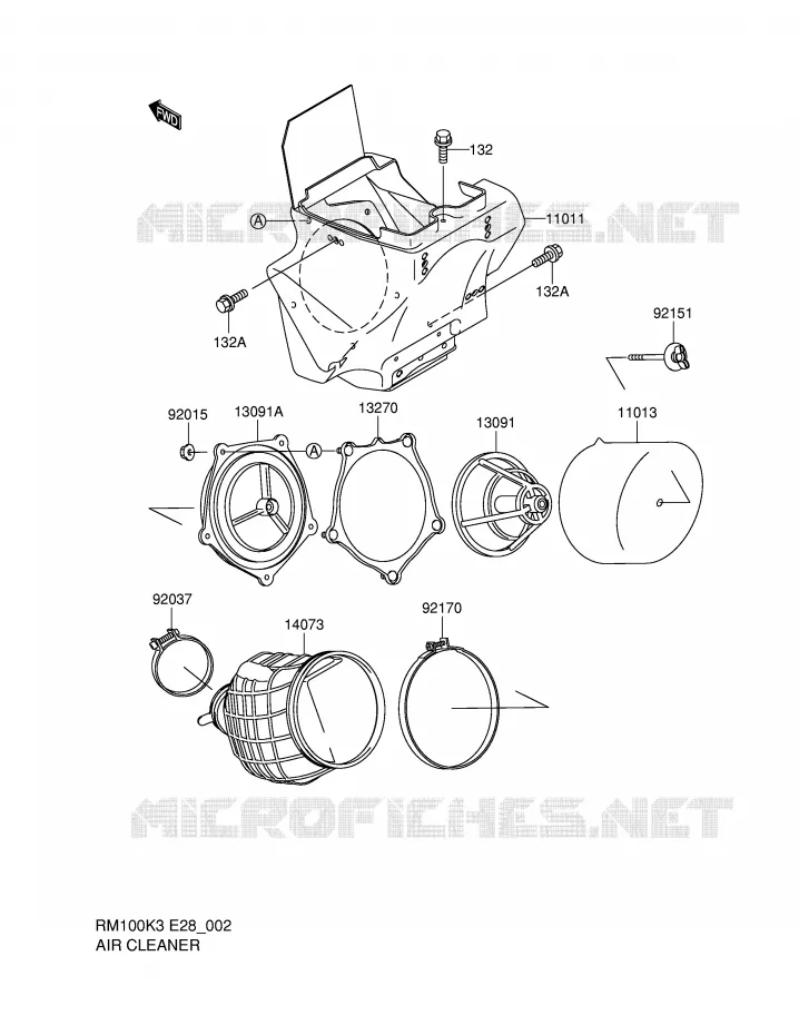 FILTRE A AIR Suzuki MOTO 100 RM 2003  RM100K3(E28)