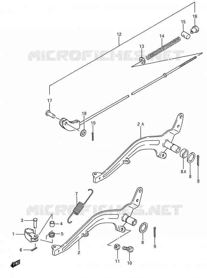 FREIN ARRIERE (MODELE G/H/J/K) Suzuki MOTO 80 RM 1992  RM80N(E28)