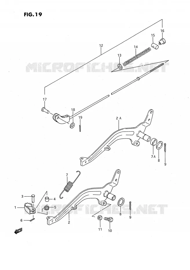 FREIN ARRIERE (MODELE G/H/J/K) Suzuki MOTO 80 RM 1993  RM80XP(E2)