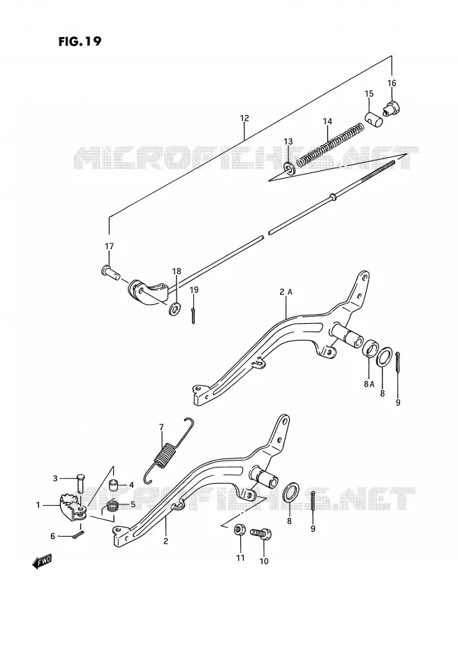 FREIN ARRIERE (MODELE G/H/J/K) Suzuki MOTO 80 RM 1995  RM80S(E3)