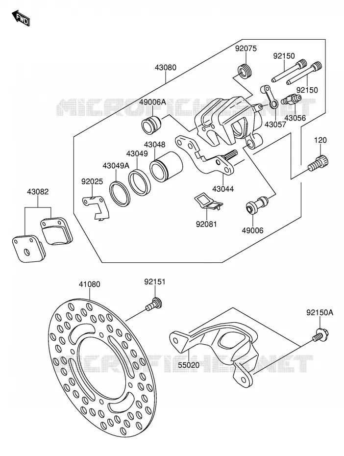 FREIN ARRIERE Suzuki MOTO 65 RM 2004  RM65K4(E24)