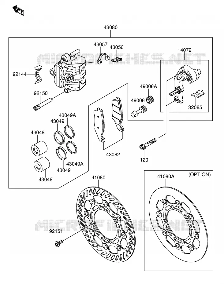 FREIN AVANT Suzuki MOTO 250 RM-Z 2004  RM-Z250K4(E19)