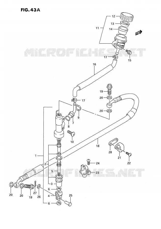 MAITRE CYLINDRE ARRIERE (MODELE L) Suzuki MOTO 250 RMX 1989  RMX250K(E3)