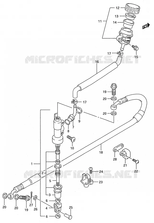 MAITRE CYLINDRE ARRIERE (MODELE L) Suzuki MOTO 250 RMX 1994  RMX250R(E28)