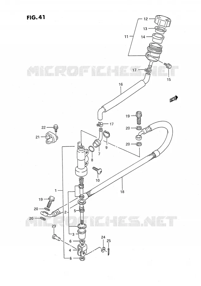MAITRE CYLINDRE ARRIERE (MODELE L) Suzuki MOTO 80 RM 1989  RM80XK(E2)