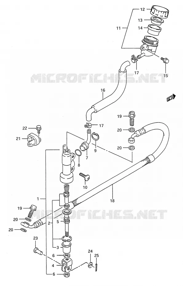 MAITRE CYLINDRE ARRIERE (MODELE M/N/P/R/S) Suzuki MOTO 80 RM 1992  RM80N(E28)