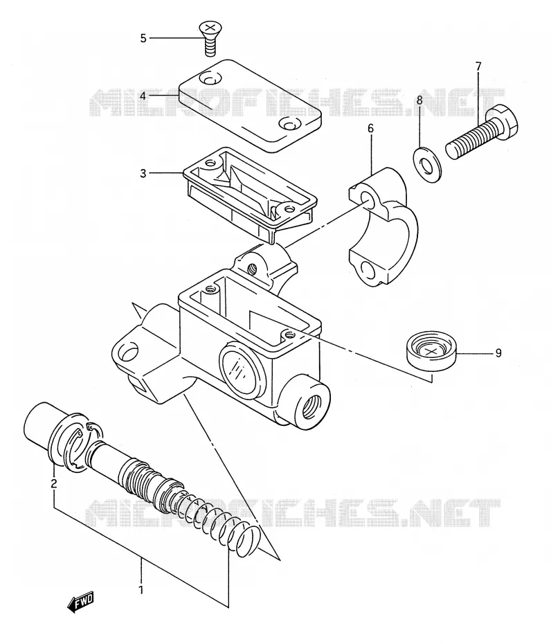 MAITRE CYLINDRE AVANT (MODELE G/H/J) Suzuki MOTO 80 RM 1987  RM80H(E28)