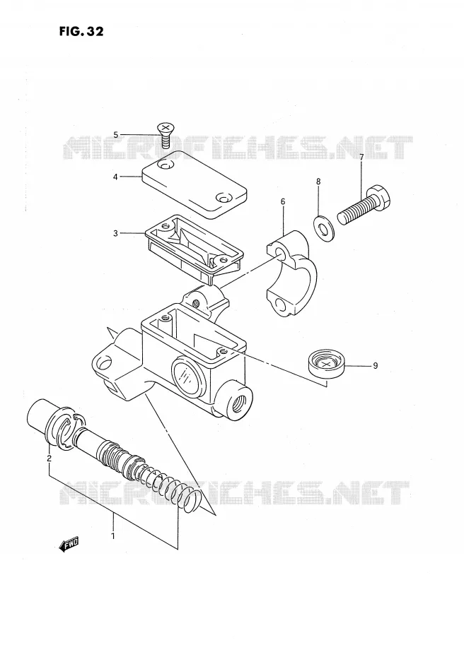MAITRE CYLINDRE AVANT (MODELE G/H/J) Suzuki MOTO 80 RM 1992  RM80XN(E2)
