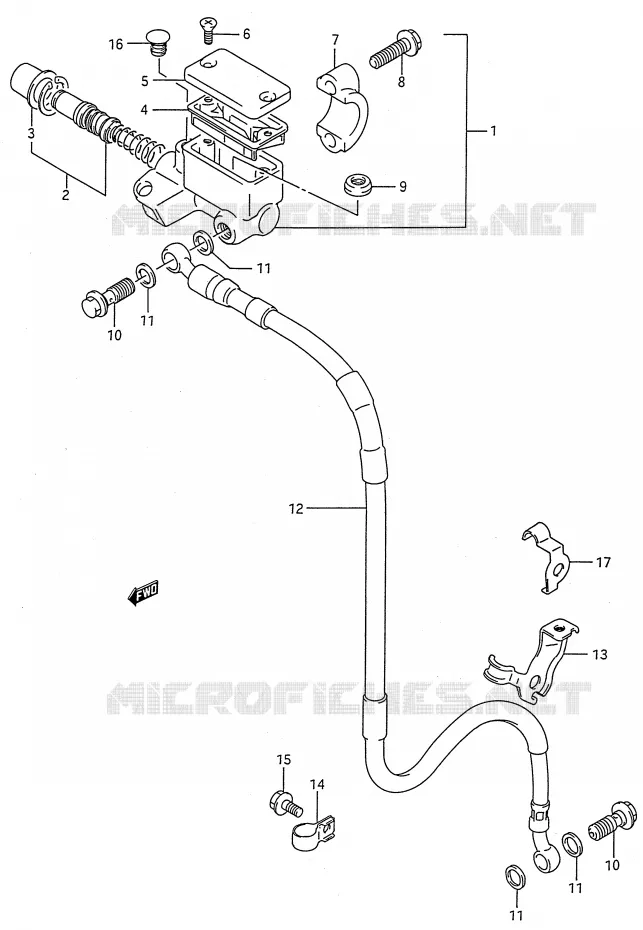 MAITRE CYLINDRE AVANT Suzuki MOTO 250 RMX 1989  RMX250K(E28)