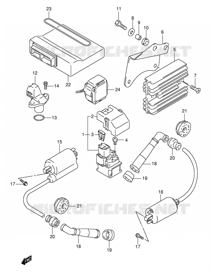PARTIE ELECTRIQUE (MODELE W/X/Y/K1) Suzuki MOTO 1000 TL-S 1999  TL1000SX(E2)