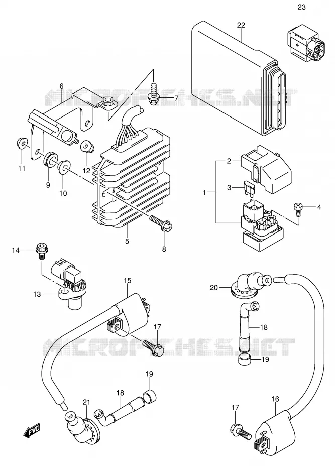 PARTIE ELECTRIQUE (SV1000/U1/U2) Suzuki MOTO 1000 SV 2005  SV1000K5(E2)