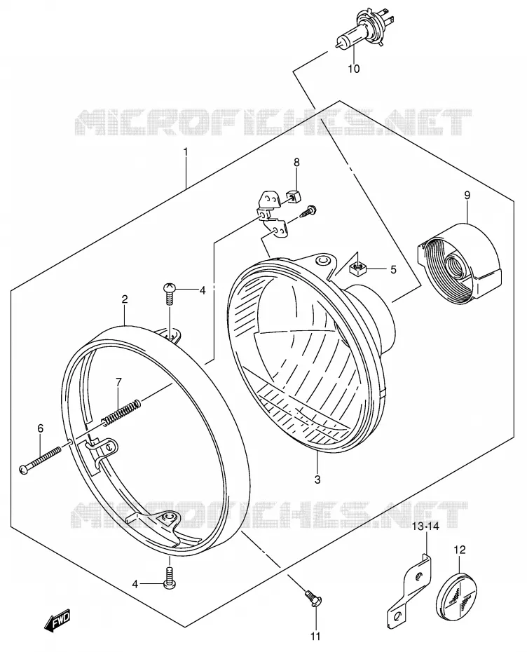PHARE (SV1000 E24) Suzuki MOTO 1000 SV-S 2005  SV1000SK5(E2)