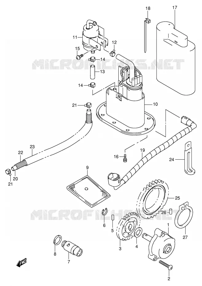 POMPE A HUILE - POMPE A ESSENCE (MODELE W) Suzuki MOTO 1000 TL-R 2000  TL1000RY(E2)