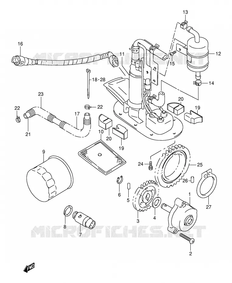 POMPE A HUILE - POMPE A ESSENCE Suzuki MOTO 1000 TL-S 1998  TL1000SW(E2)