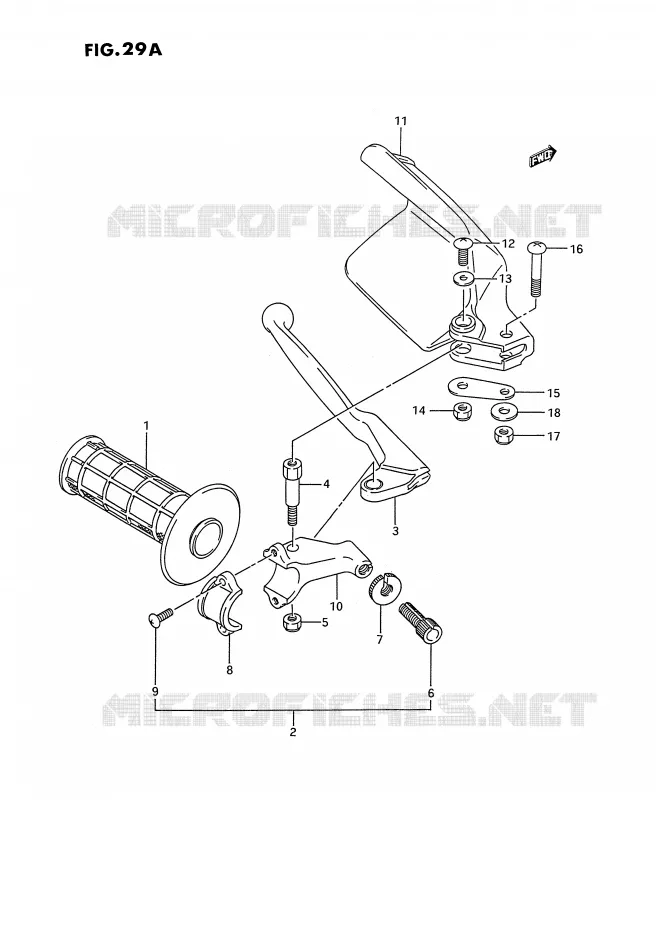 PROTEGE MAIN GAUCHE (MODELE N/P/R/S/T) Suzuki MOTO 250 RMX 1989  RMX250K(E3)
