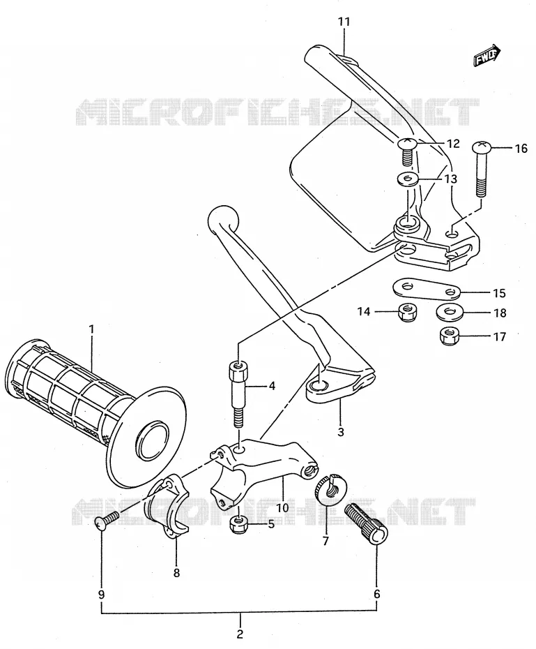 PROTEGE MAIN GAUCHE (MODELE N/P/R) Suzuki MOTO 250 RMX 1989  RMX250K(E28)