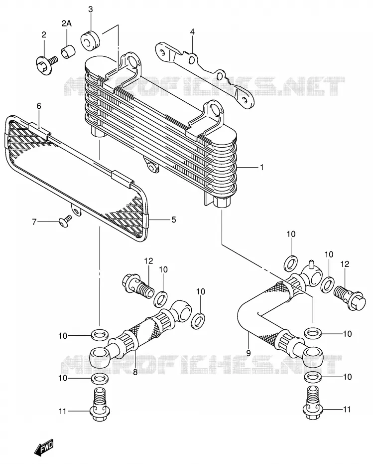 RADIATEUR D'HUILE Suzuki MOTO 1000 SV 2003  SV1000S1K3(E2)
