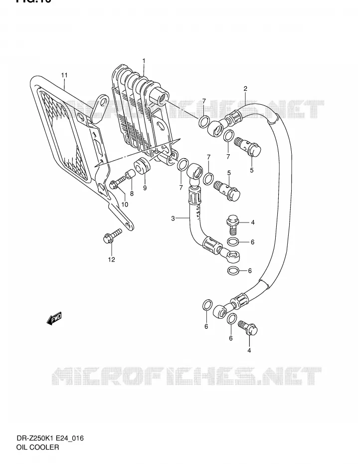 RADIATEUR D'HUILE Suzuki MOTO 250 DR-Z 2004  DR-Z250K4(E24)