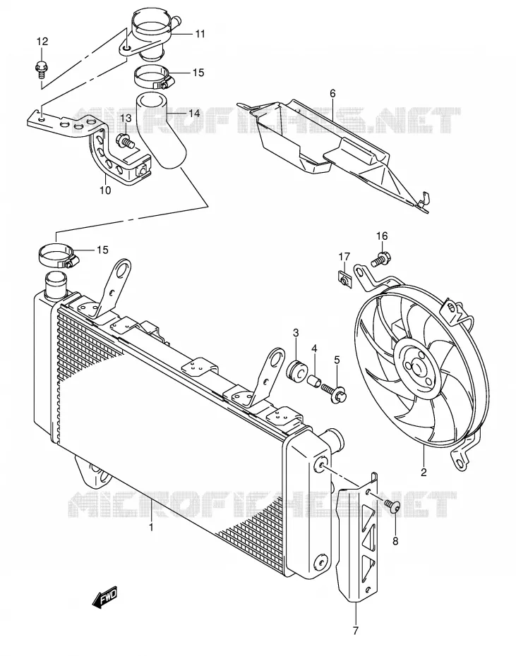 RADIATEUR Suzuki MOTO 1000 SV 2003  SV1000S2K3(E2)