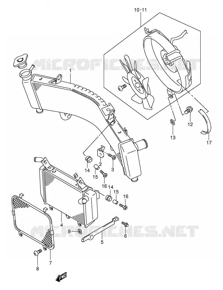 RADIATEUR Suzuki MOTO 1000 TL-R 1999  TL1000RX(E2)