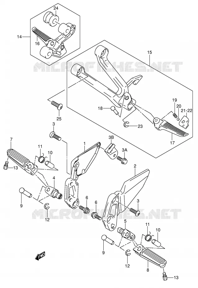REPOSE PIED (MODELE K3) Suzuki MOTO 650 SV-S 2003  SV650SUK3(E2)
