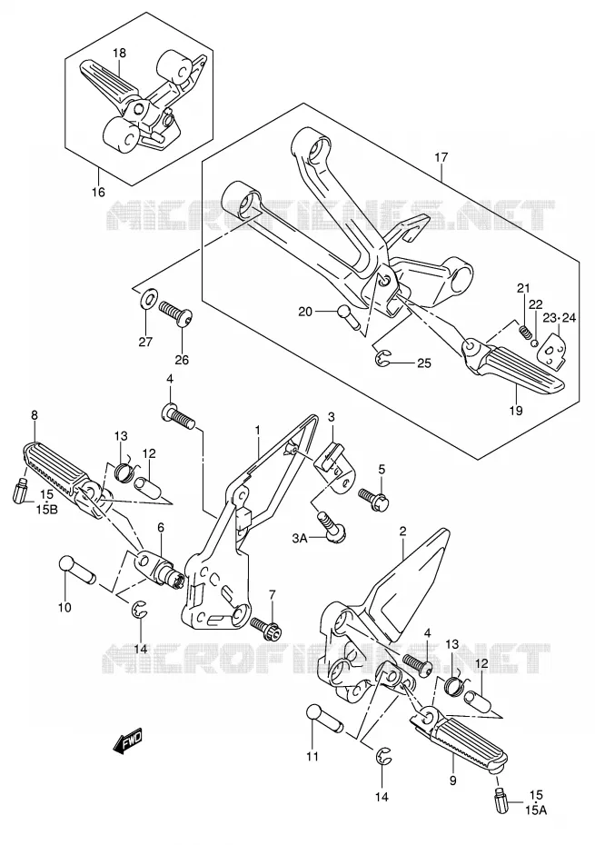REPOSE PIED (MODELE K4/K5) Suzuki MOTO 1000 SV 2003  SV1000U1K3(E2)