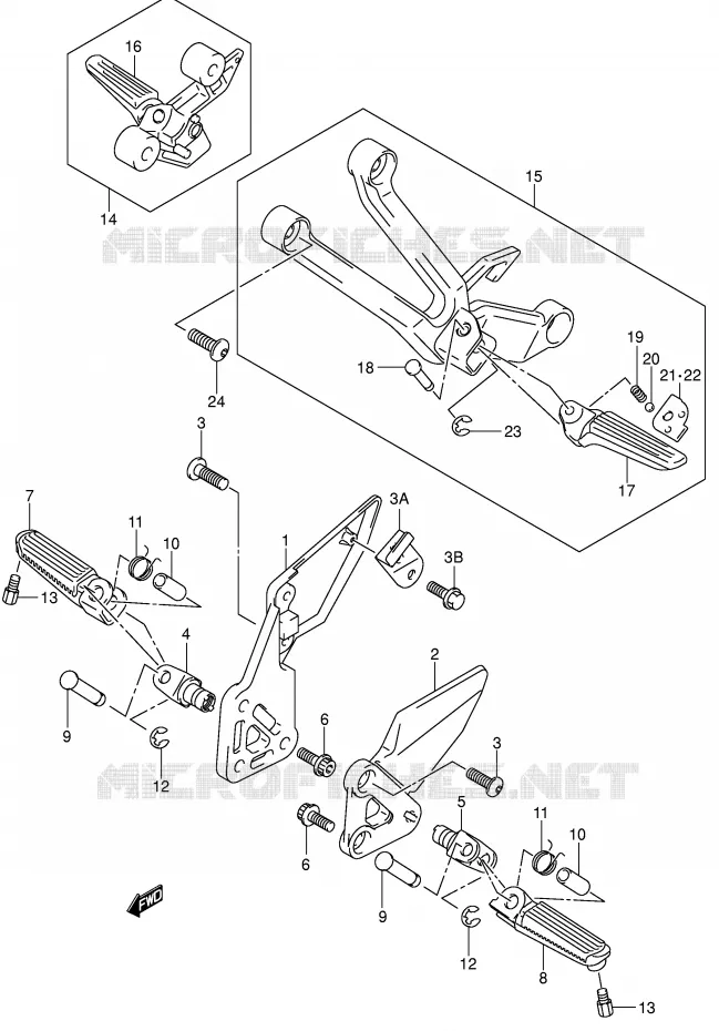 REPOSE PIED (SV1000S/S1/S2K3) Suzuki MOTO 1000 SV 2003  SV1000U2K3(E2)