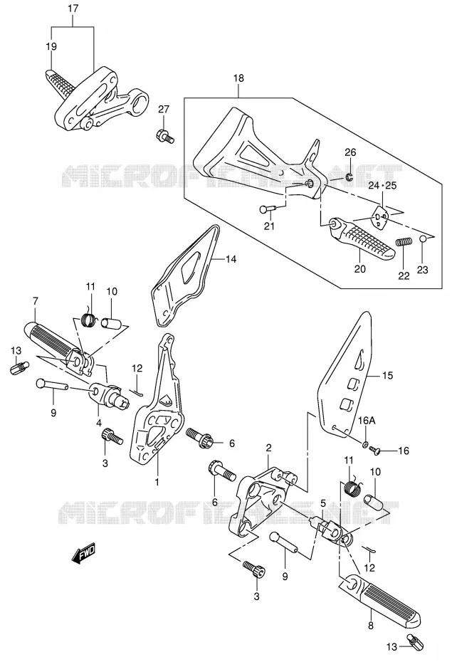 REPOSE PIED Suzuki MOTO 650 SV 2002  SV650K2(E2)