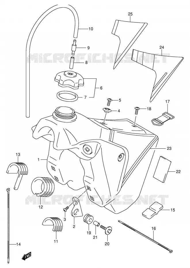 RESERVOIR D'ESSENCE (MODELE K1/K2/K3) Suzuki MOTO 125 RM 2004  RM125K4