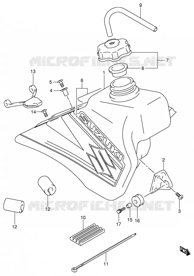RESERVOIR D'ESSENCE (MODELE K2) Suzuki MOTO 85 RM 2005  RM85K5(P3/P28)