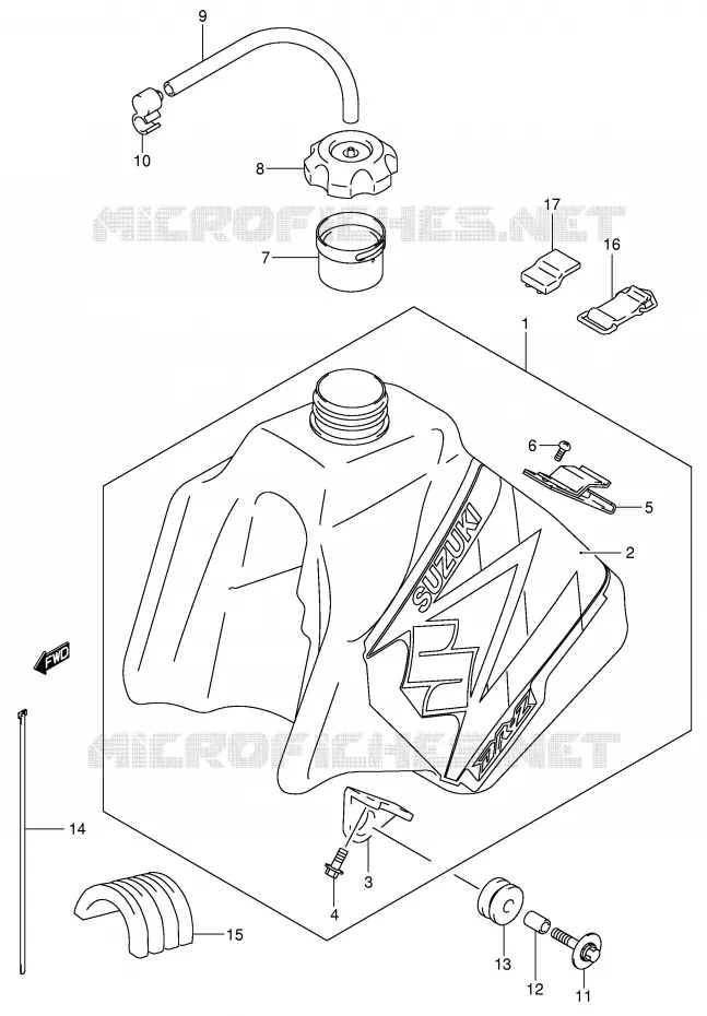 RESERVOIR D'ESSENCE (MODELE K4) Suzuki MOTO 250 DR-Z 2001  DR-Z250K1(E24)