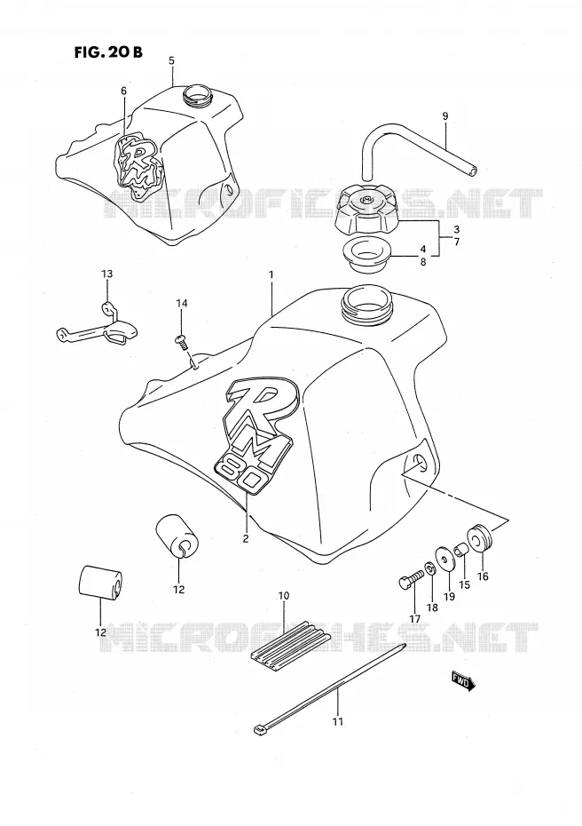 RESERVOIR D'ESSENCE (MODELE L/M) Suzuki MOTO 80 RM 1990  RM80XL(E2)