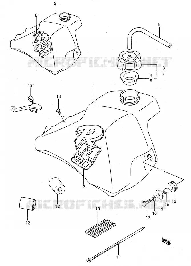 RESERVOIR D'ESSENCE (MODELE L/M) Suzuki MOTO 80 RM 1995  RM80S(E28)