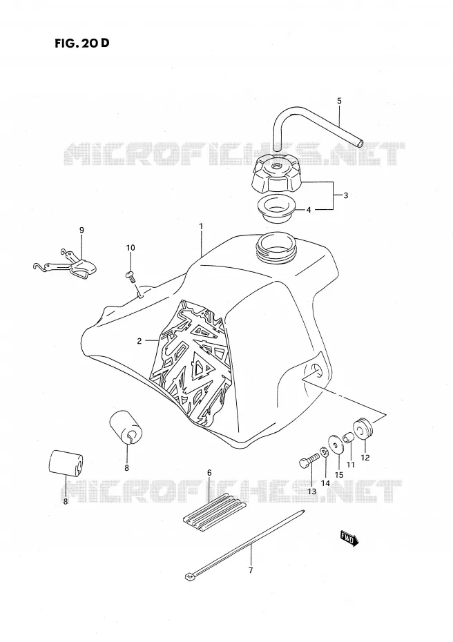 RESERVOIR D'ESSENCE (MODELE R/S) Suzuki MOTO 80 RM 1987  RM80XH(E2)