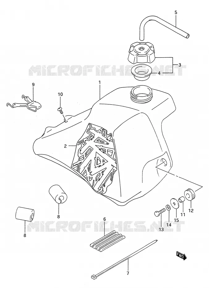 RESERVOIR D'ESSENCE (MODELE R/S) Suzuki MOTO 80 RM 1989  RM80K(E28)