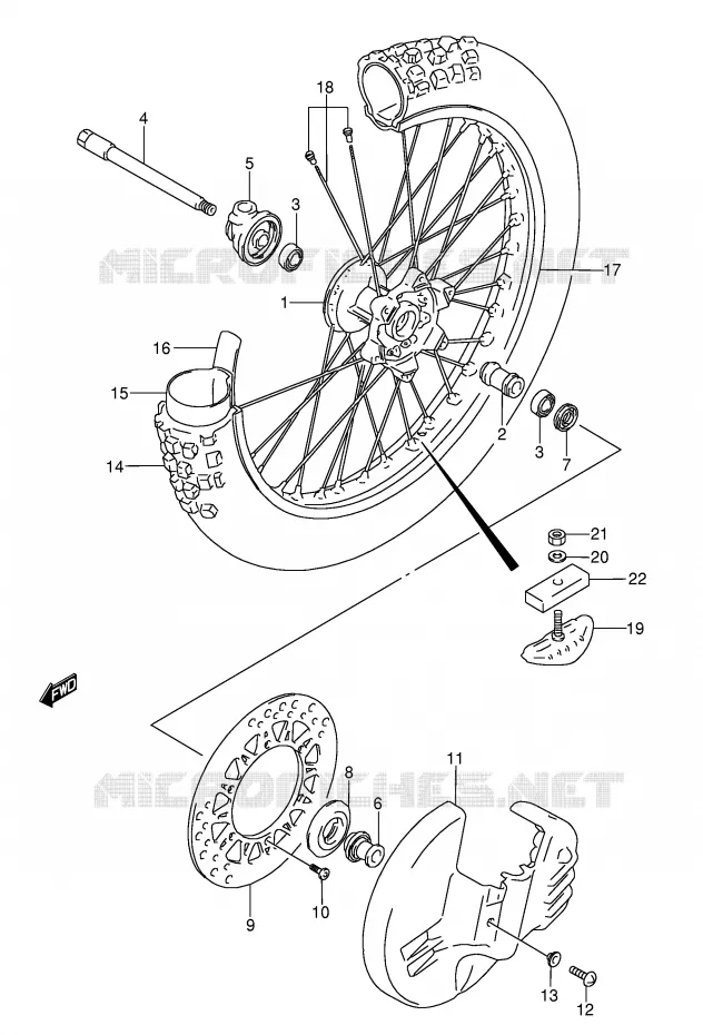 ROUE AVANT (MODELE K/L) Suzuki MOTO 250 RMX 1993  RMX250P(E1)