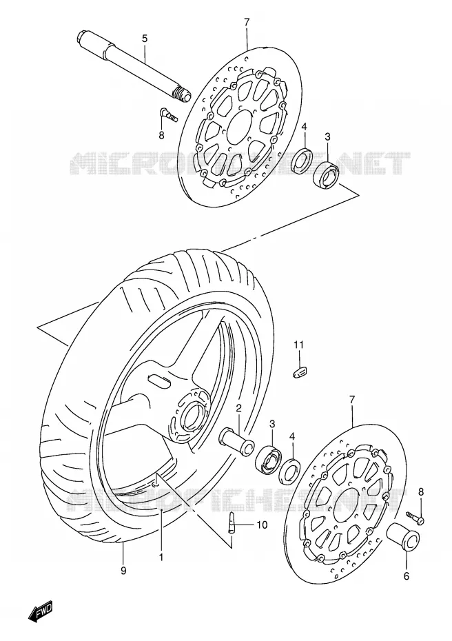 ROUE AVANT (MODELE K1) Suzuki MOTO 1000 TL-S 2000  TL1000SY(E2)