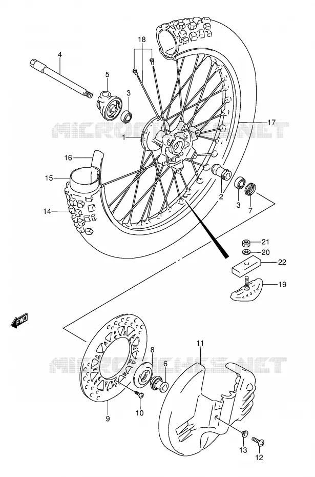 ROUE AVANT (MODELE M) Suzuki MOTO 250 RMX 1996  RMX250T(E1)