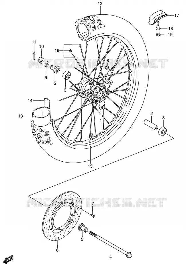 ROUE AVANT (RM85LK3/LK4) Suzuki MOTO 85 RM 2006  RM85LK6(P3/P28)