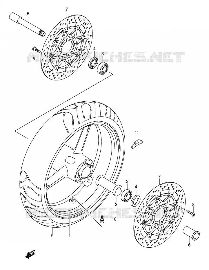 ROUE AVANT Suzuki MOTO 1000 SV 2005  SV1000U1K5(E2)