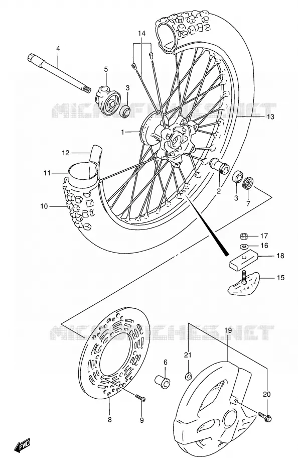 ROUE AVANT Suzuki MOTO 250 RMX 1998  RMX250W(E1)