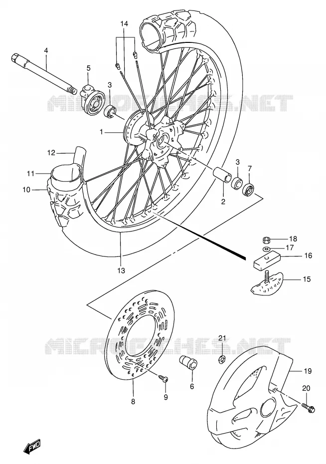 ROUE AVANT Suzuki MOTO 250 RMX 1999  RMX250SX(E24)