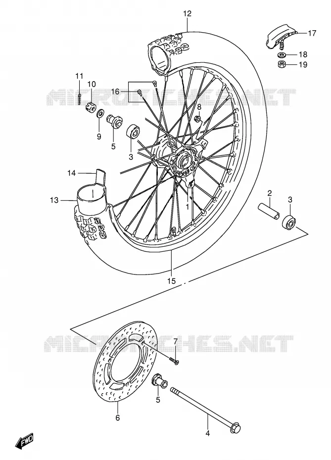ROUE AVANT Suzuki MOTO 80 RM 1999  RM80X(E24)