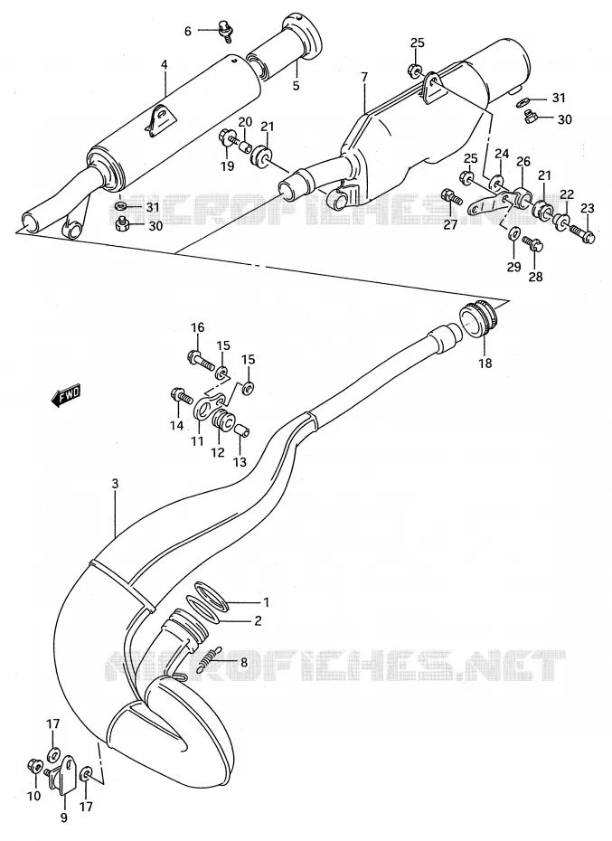 SILENCIEUX Suzuki MOTO 250 RMX 1994  RMX250R(E28)